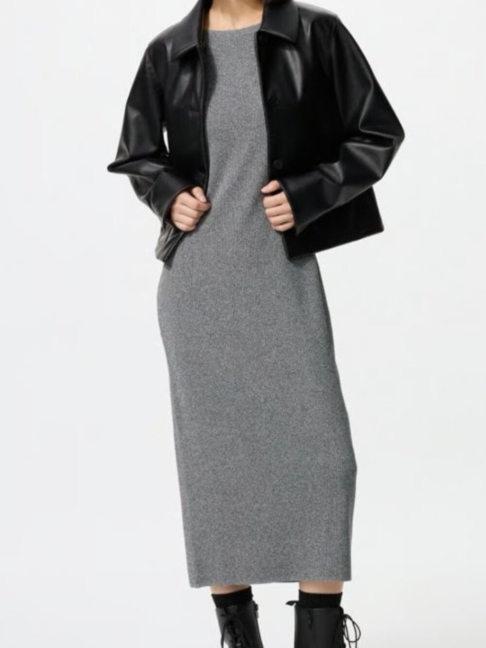 Uniqlo Knit Midi Dress with Attached Bra xs